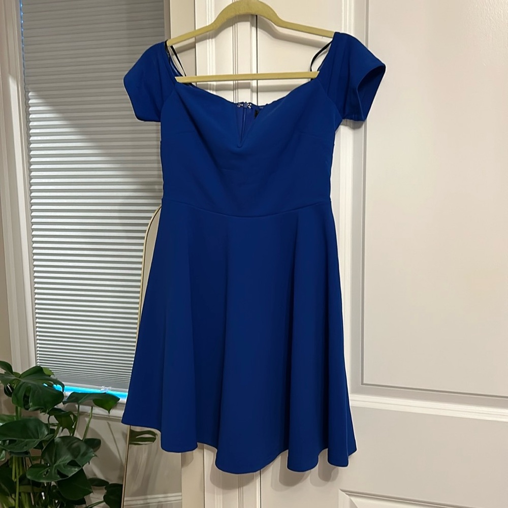 Off the shoulder fit and flare dress